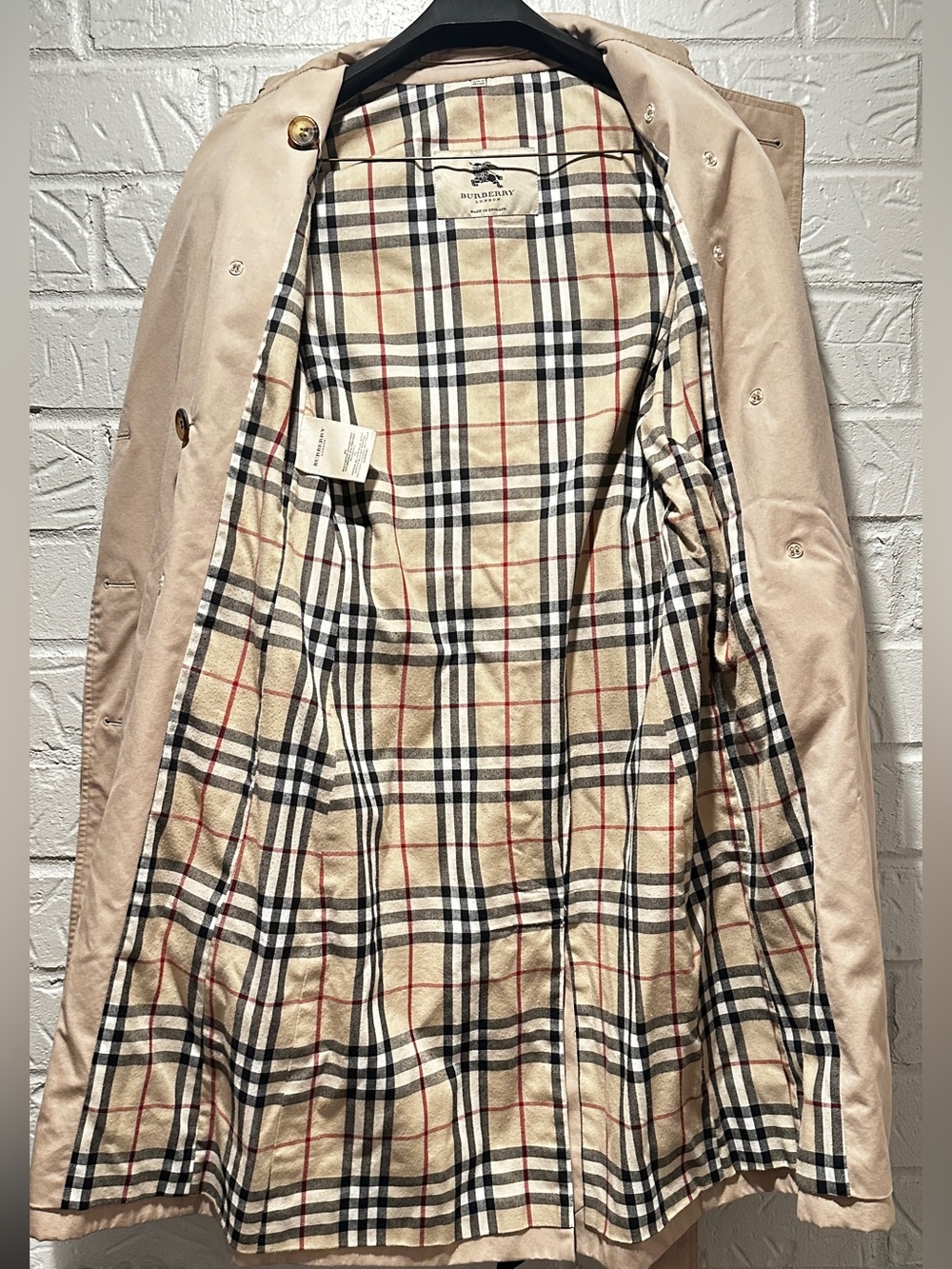 Burberry Kensington Classic Beige Cotton Blend Trench Coat Size 2 - Picture 4 of 16